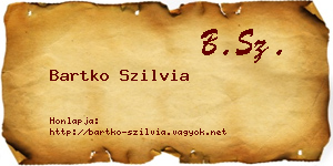 Bartko Szilvia névjegykártya