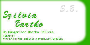 szilvia bartko business card